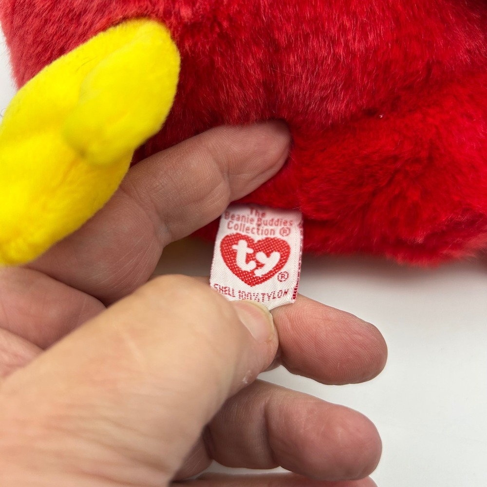 Ty Beanie Buddies Jabber the Parrot Red Macaw Plush 1999‎ Stuffed Animal Bird - Picture 7 of 9